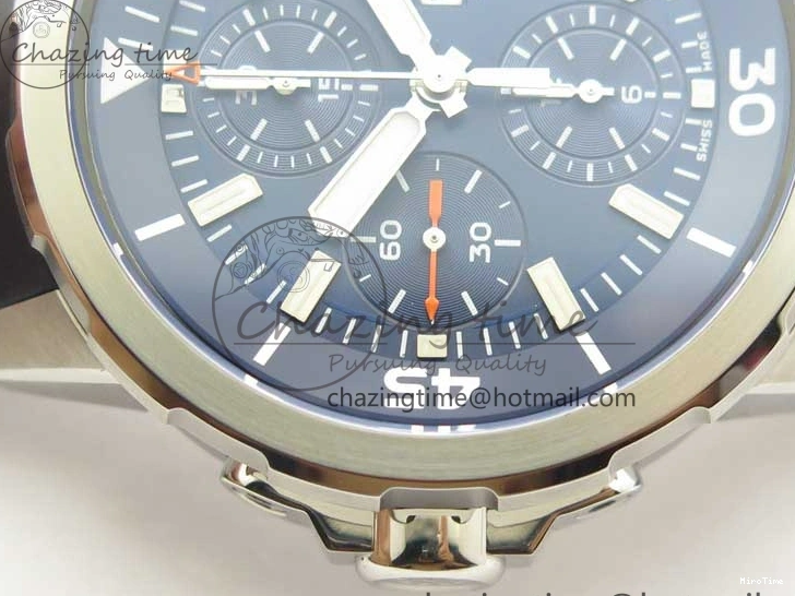 MIROTIME 1224 Aquatimer Chrono IW376803 V6F 1:1 Best Edition Blue Dial on Ruber Strap A Neat 7083